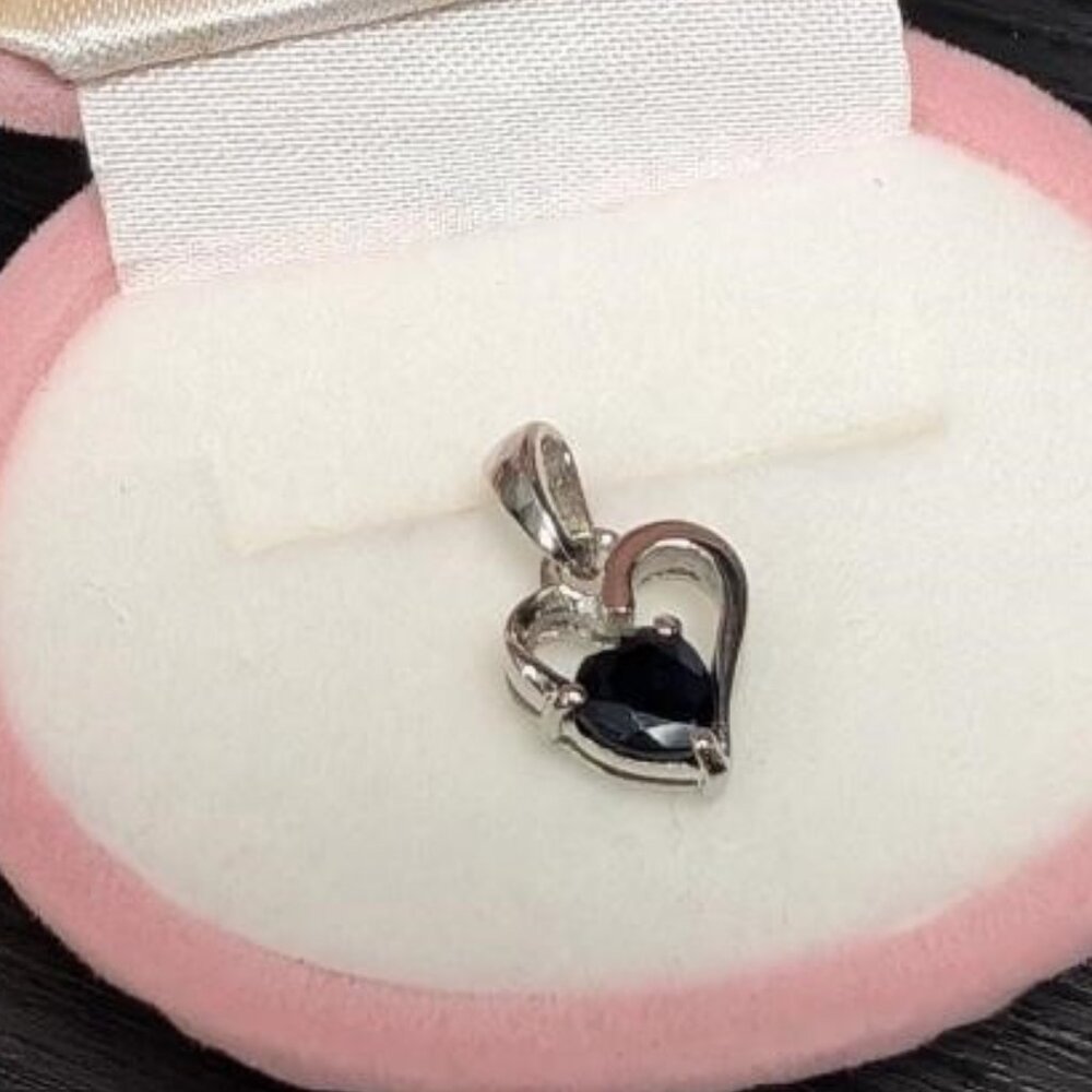 Last chance removal from site Jan 16 2026 Silver Sapphire 0.5Ct Heart Pendant